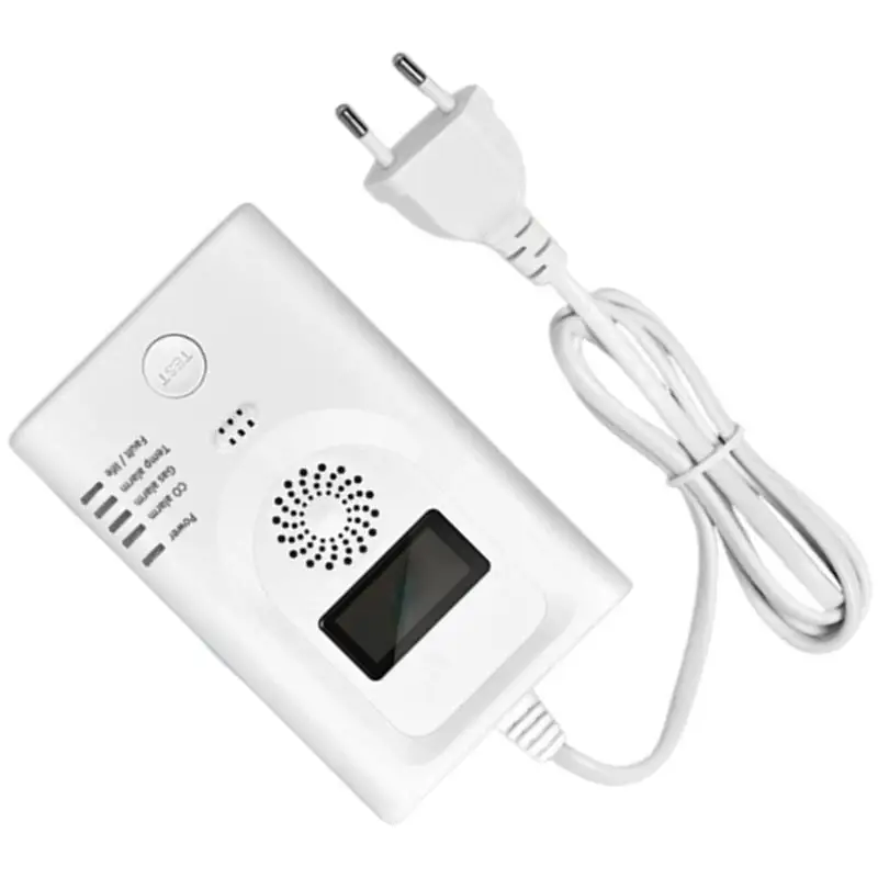 Detector gás com tela LCD 652F para monitores segurança doméstica Temperatura do gás combustível CO com monitoramento