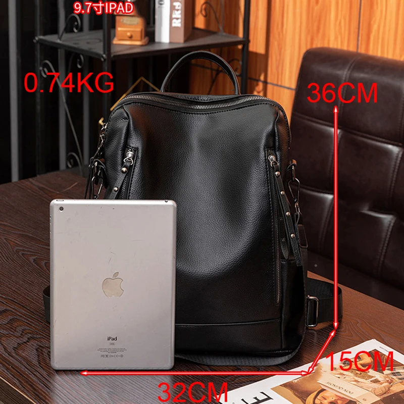 Splicing cowhide Leather Brand Women Classic Backpack Backpack Luxury Travel Backpack Fashion School Bag Girls Mochilas feminina