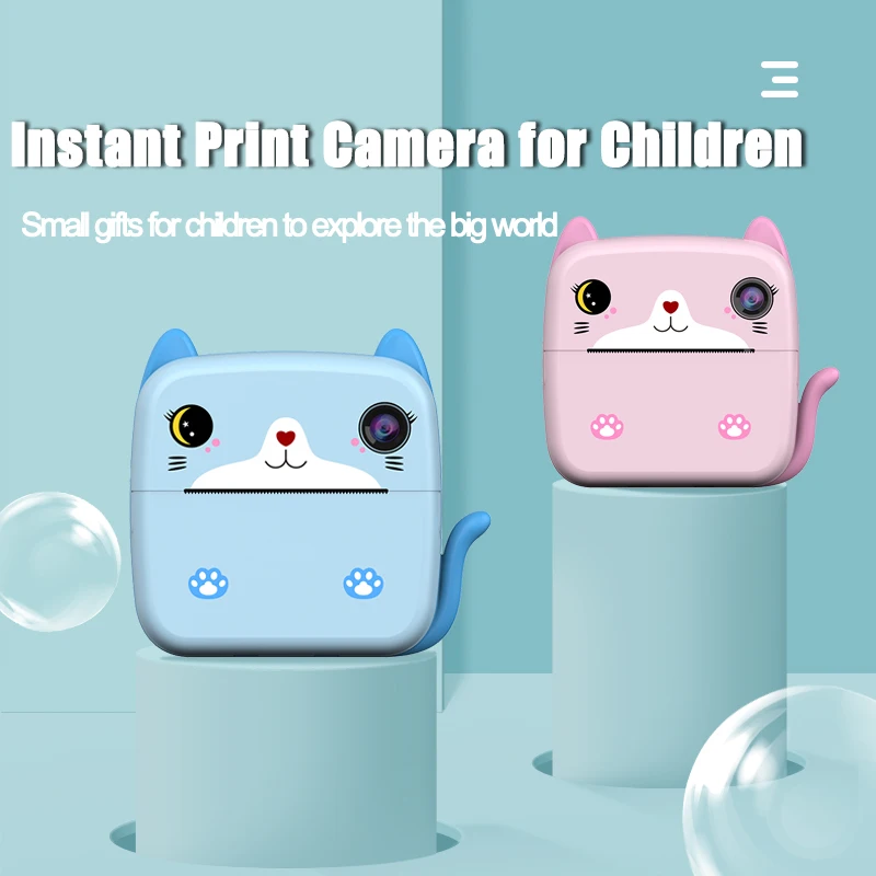 Cámara de impresión instantánea para niños, cámara de juguete 1080P HD, cámara de vídeo Digital para niños pequeños de 2,4 pulgadas para 6-12 años como juguete para regalos de cumpleaños