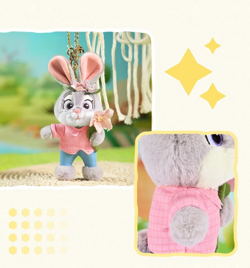 Porte-clés en peluche Zootopia véritable, dessin animé classique, petit pendentif de sac, tentures, cadeaux de noël et d'anniversaire pour enfants, offre spéciale