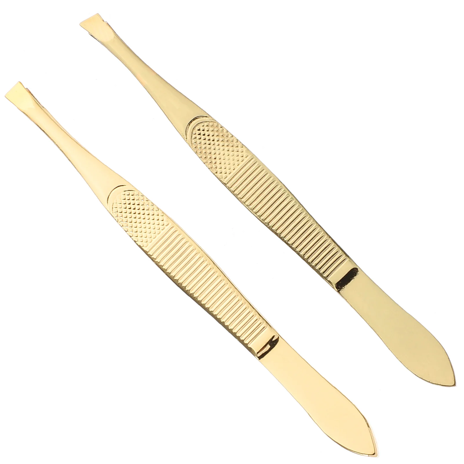 2Pcs Eyebrow Tweezers Stainless Steel Precision Diagonal Brow Clip Removal Tool for Professional Personal Use