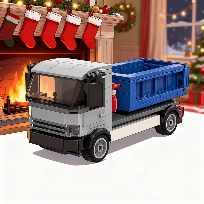 

216pcs MOC City Construction European Waste Removal Container Truck Model Building Blocks Idea Toys Christmas Gift Education