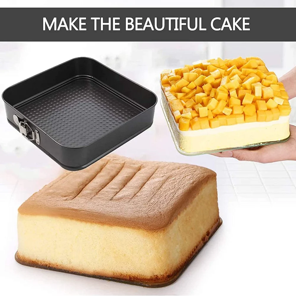 Square Springform Dessert Pan Nonstick Leakproof Cake Pan Bakeware Cheesecake Pan Baking Cheesecake Pans Set 3 Pcs/Set