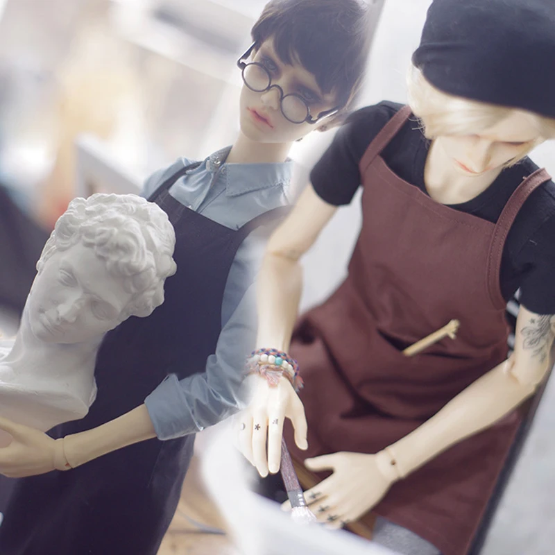 D03-P627 children toy BJD DD SD MSD   1/6 1/4 1/3 doll's Photo props clothes Painter Fine Arts Cafe Student Apron 1pcs