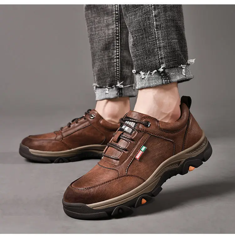 

2026 leather versatile Men's Shoes Business Comfort Casual footwear outdoor anti slip loafers male new comfortable flat