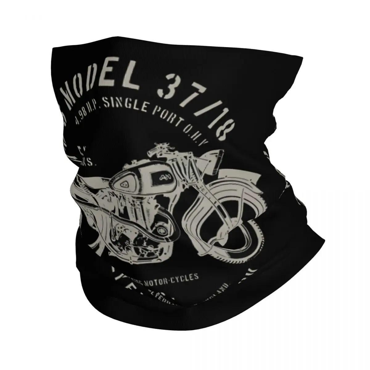 

Model 37 18 Motor-Cycle Bandana Neck Gaiter Printed Motocross AJS Wrap Scarf Running Unisex Adult Winter