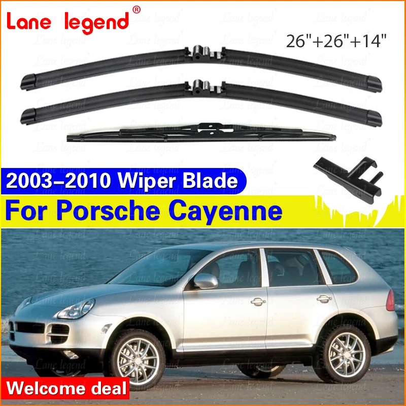 

Car Wiper Blades Kit Set For Porsche Cayenne 2003 - 2010 Front Rear Windshield Windscreen Window 26"+26"+14" Car Accessories