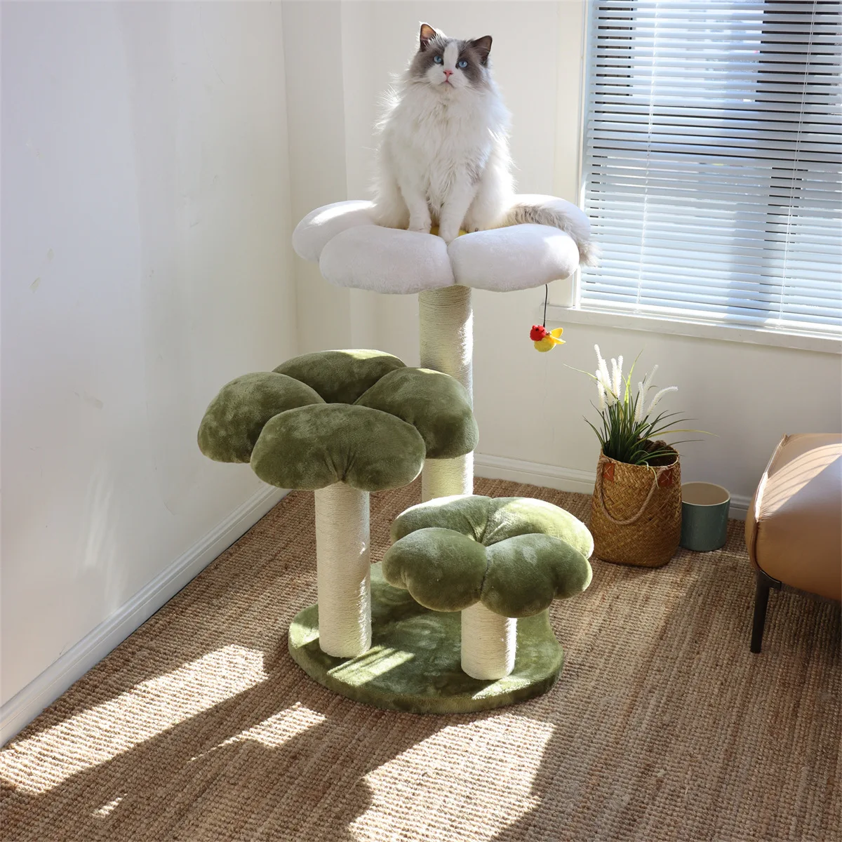 

Wonderful Flower Cats Climbing Frame Cats Nest Tree Natural Sisal Scratcher Climbing Cute Cat Tree Cozy Pet Beds For Cat