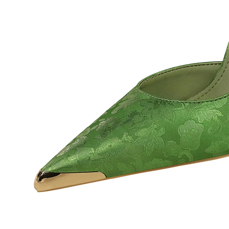 BIGTREE Shoes Blue Red Wedding Women Pumps New Metal Pointed Toe Soft Silk Fashion Stiletto High Heels Party Ladies Office Shoes