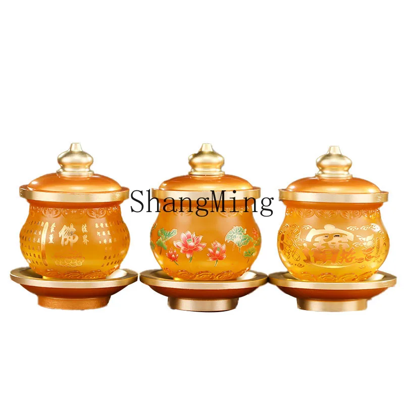 

PYH new Buddha water cup large household lotus water supply cup Guanyin water supply glazed cup