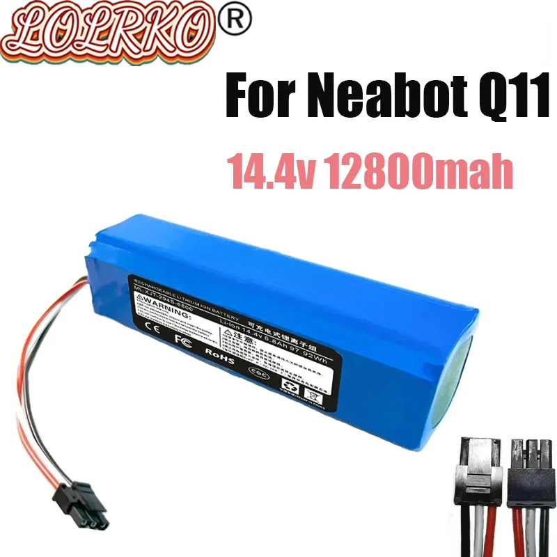 

New 14.4V 12800mAh Original Rechargeable Li-ion Battery for Neabot Robotic Vacuum Cleaner Q11 Replace Accessories