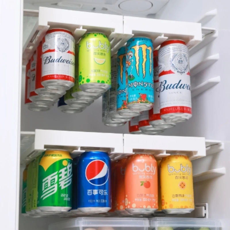 1/2 Stück Kühlschrank-Aufbewahrungsregal für Bier und Getränke, Soda- und Cola-Dosen-Organizer, Lagerregal, Kühlschranktrennwand