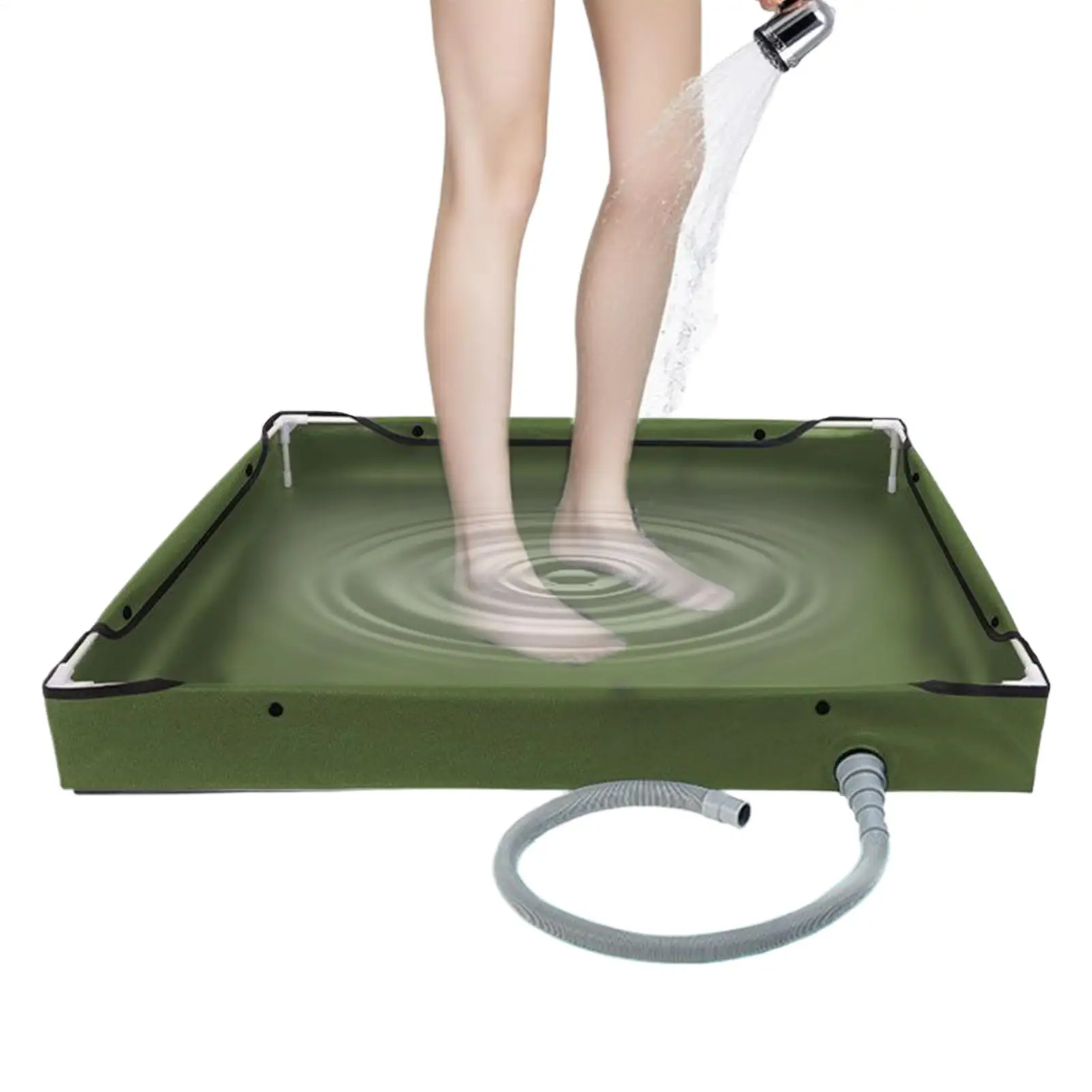 

Camping Shower Base Foldable Portable Shower Floor For RV Camp Bathing Basin For Traveling Hiking Tent Climbing Indoor