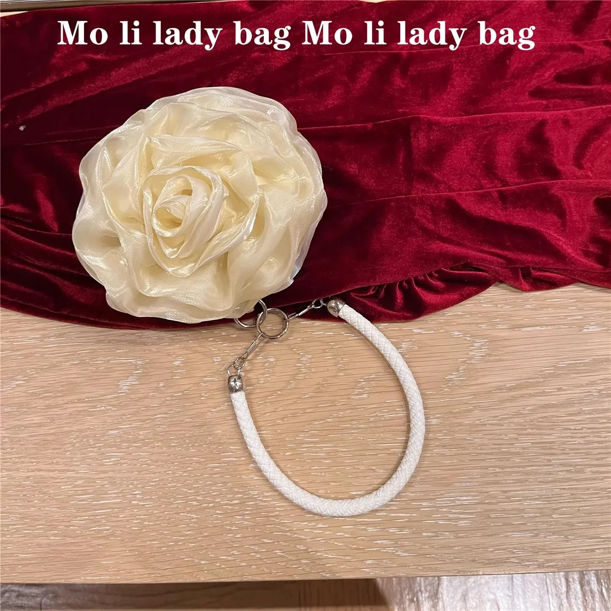 Luxury Satin Rose Flower Clutch Purse For Wedding Party Fashion Solid Color Women's Handbag Luxury Evening Bag Shoulder Bag