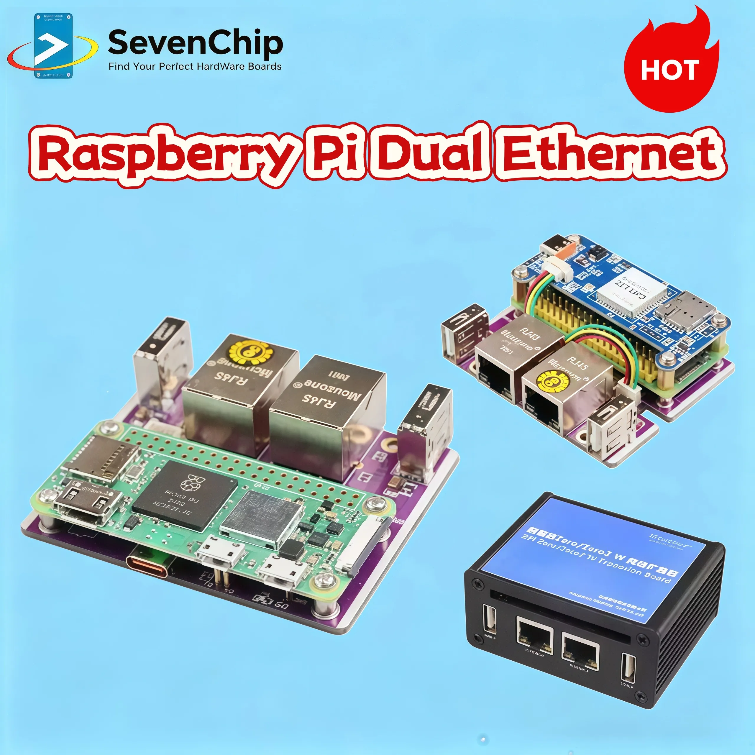 Placa base USB de doble Ethernet para Raspberry Pi Zero/Zero W/Zero2W, HUB USB RJ45 alimentado por USB tipo C, sonda dorada