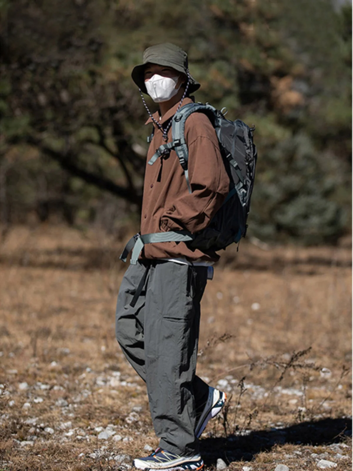 

Youth Summer Thin Hiking Pants Men's Qui Dry Workwear American Sle Deep ey Casual Pants Low Waist Loose Fit Straight Leg