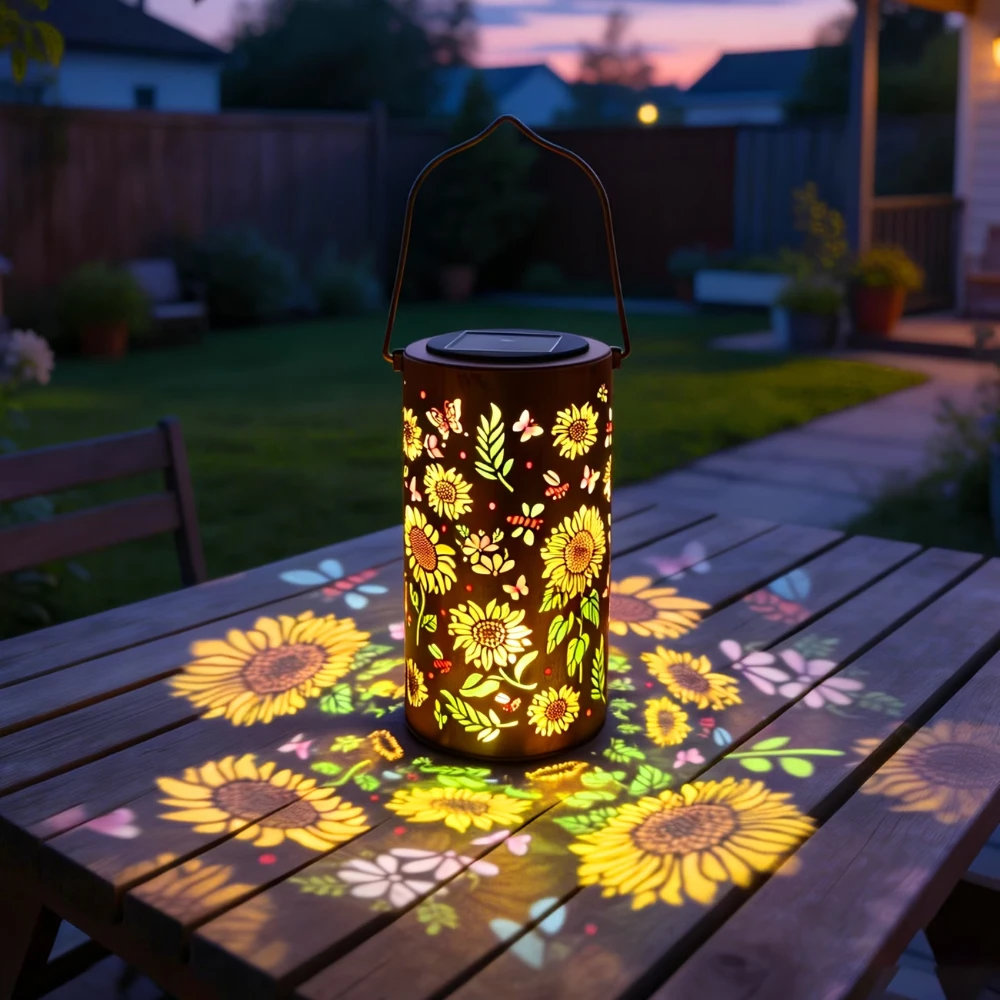 

Солнечный садовый фонарь Sunflower Glow, водонепроницаемый, подвесной, на солнечной энергии, для наружного освещения, ландшафтного дизайна, для двора, газона, сада, декоративное освещение