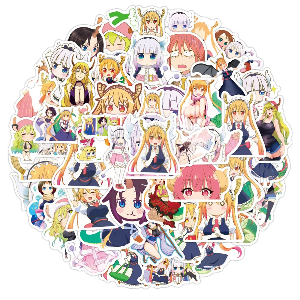 10/30/50pcs Anime Miss Kobayashi's Dragon Maid Stickers Cute KannaKamui Cartoon Girl Decals DIY Luggage Stationery Phone Sticker