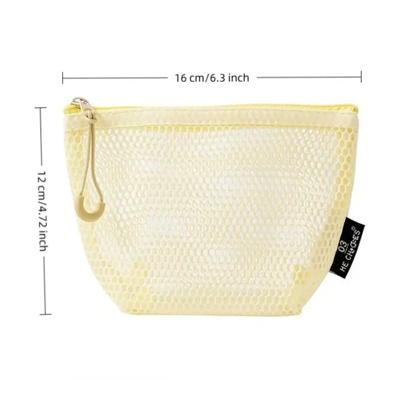 Borsa portaoggetti portatile per cosmetici, rossetto semplice, design a rete, borsa da toilette, organizer da bagno per cosmetici, articoli da toeletta, cura della pelle