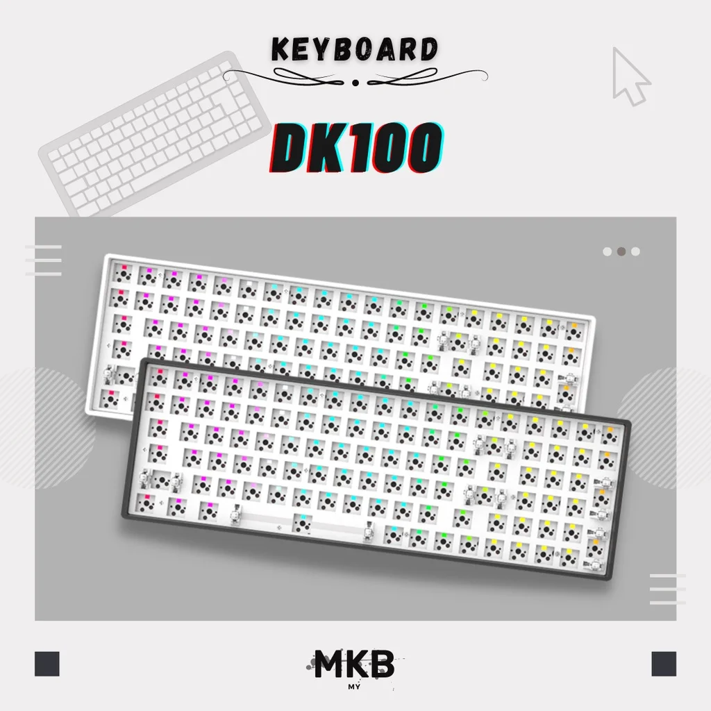 

[READY STOCK] DK100 Mechanical Keyboard Kit Hot-Swap Customisable RGB Tri-Mode 2.4Ghz Bluetooth Type C Silicon Dampener