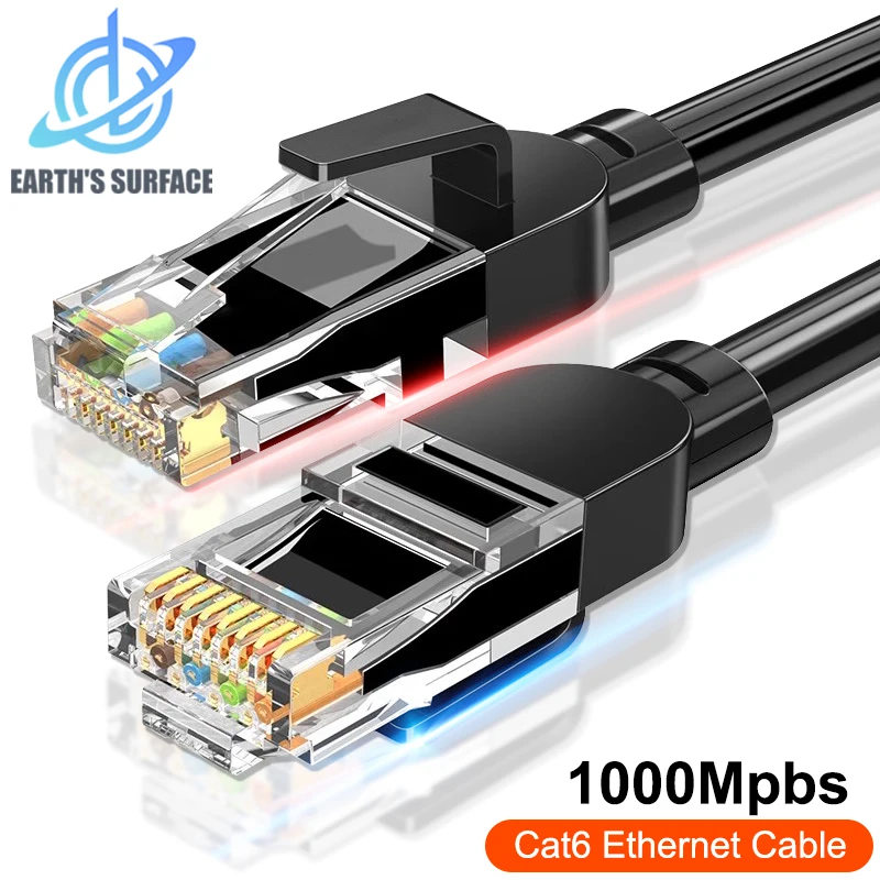 كابل إيثرنت Cat6 كابل شبكي عالي السرعة 1000 ميجابت في الثانية RJ45 كابلات الإنترنت UTP CAT6 سلك شبكة LAN محمي لتلفزيون الكمبيوتر PS5 PS4 Xbox