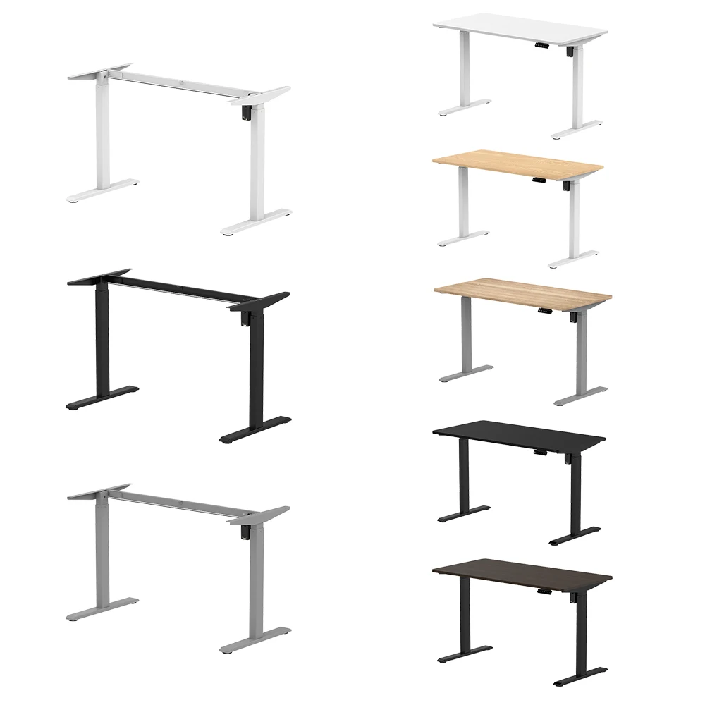 Image 5: Cadre de table électrique réglable pour bureau assis-debout avec un moteur, 2 niveaux de réglage de la hauteur, pour bureau