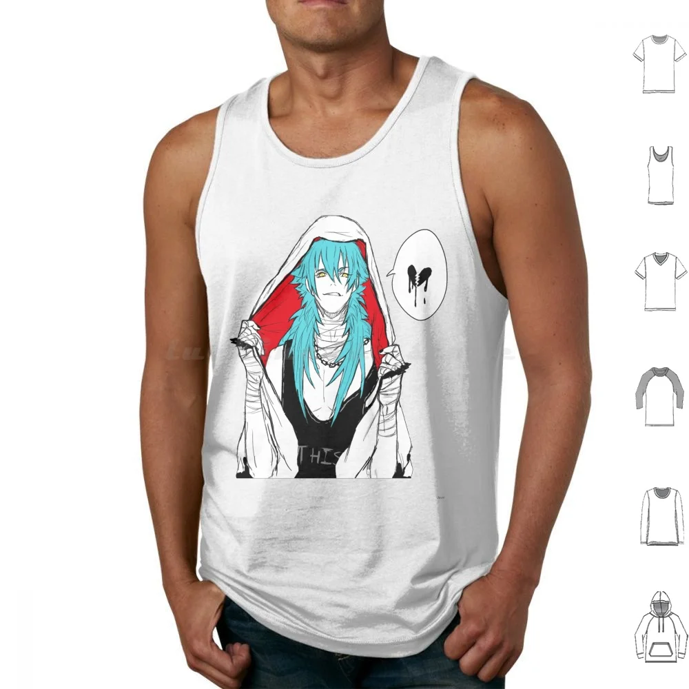 Dramatical Murder-Punk Aoba ( Sly Blue ) Tank Tops Vest Sleeveless Dramatical Murder Aoba Seragaki Sly Blue Aoba Aoba Aoba