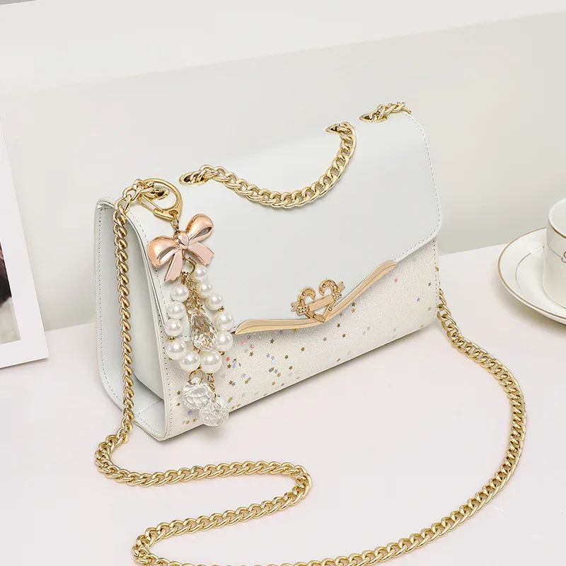 

New Women's Crossbody Bag Leather Chain oulder Bag Birthday Gift for Wife Girlfriend Viney Brand Small Square Bag