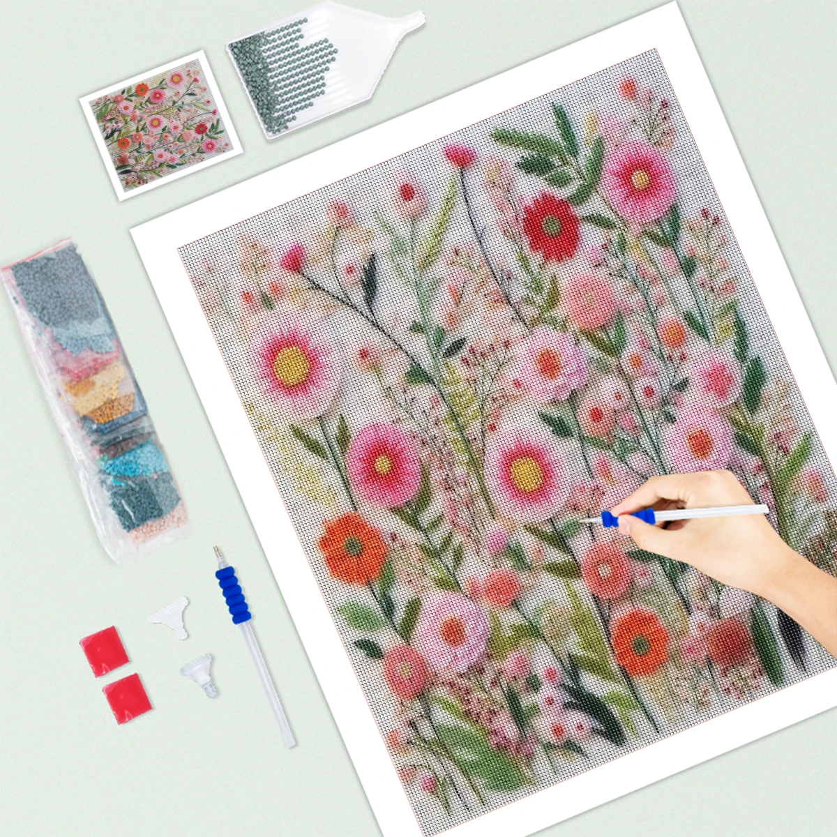 RUOPOTY 5D Diamond Painting Flower Full Square/Round Mosaic Flower Creative Hobbies Wall Decor