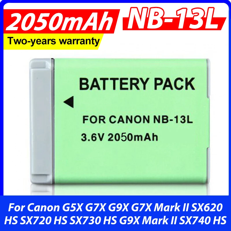 NB13L NB-13L 2050mAh Battery For Canon Charger G5X G7X G9X G7X Mark II SX620 SX720 HS SX730 HS G9X Mark II SX740