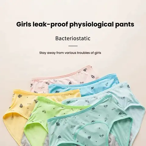 여아 월경 팬티 12세 누수 방지 중학생 및 대학생 여아 월경 특수 위생 안전 팬츠