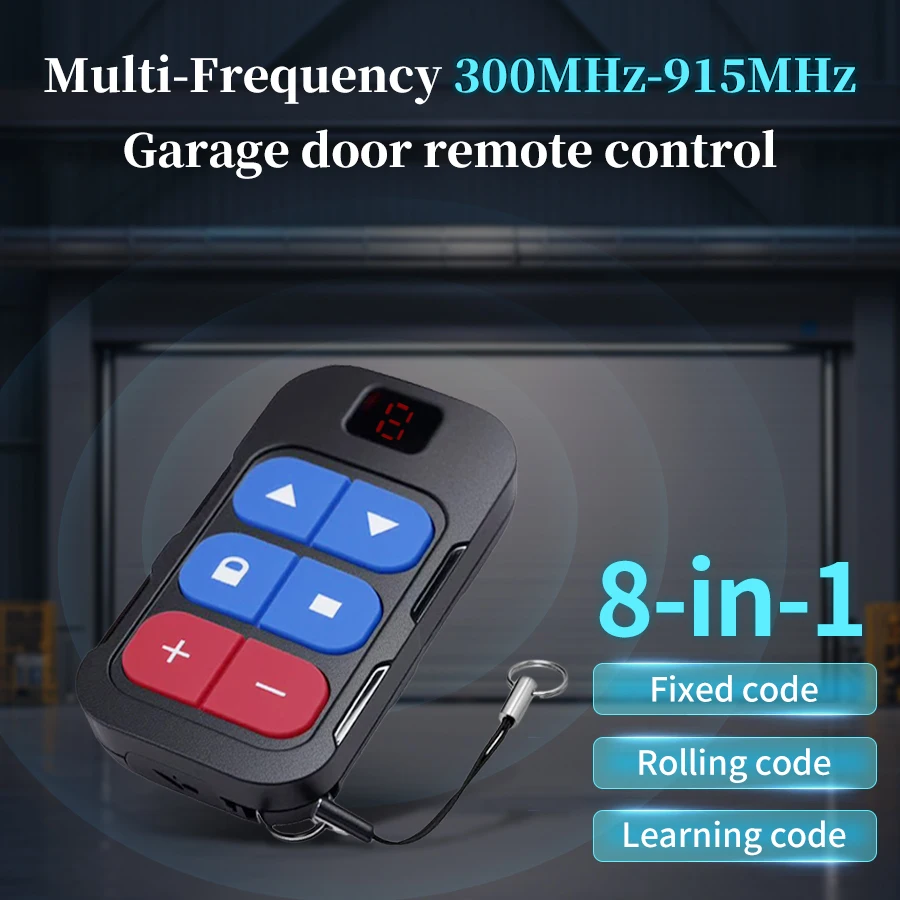 8 Channels Rechargeable Key Duplicator Universal Garage Door Remote Control Gate Controller Clone Multi-frequency 300-915Mhz
