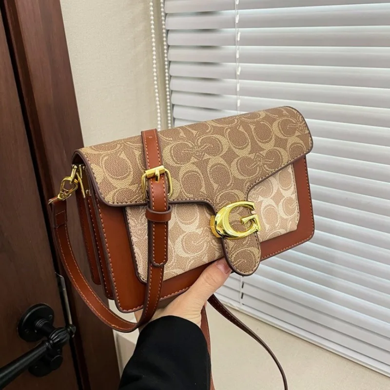 

Premium Bag Women's New Temperament Printed Fashion Small Square Bag Contrasting Color Messenger Women's Bag Simple Shoulder Bag