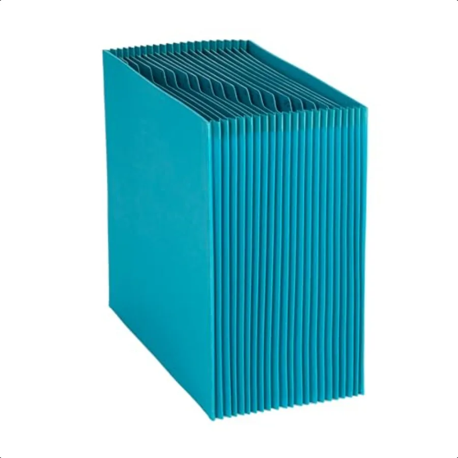 Blue Summit Teal Expanding File Open Top Letter Size AZ Organizer 21 Pockets