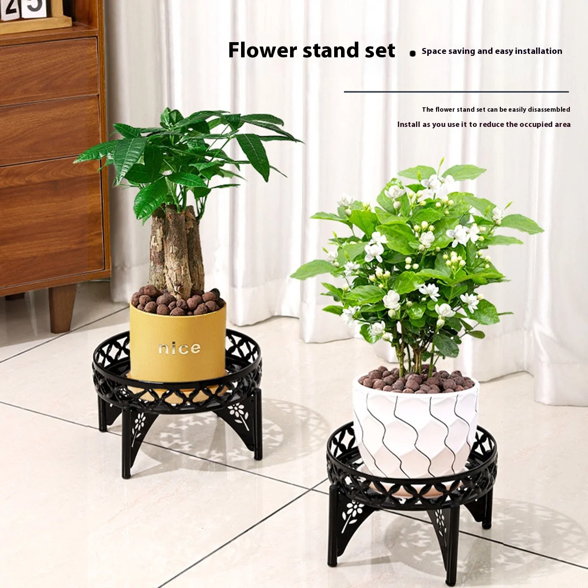 Simple single-layer iron art flower rack potted floor shelf Fashion creative flower pot rack