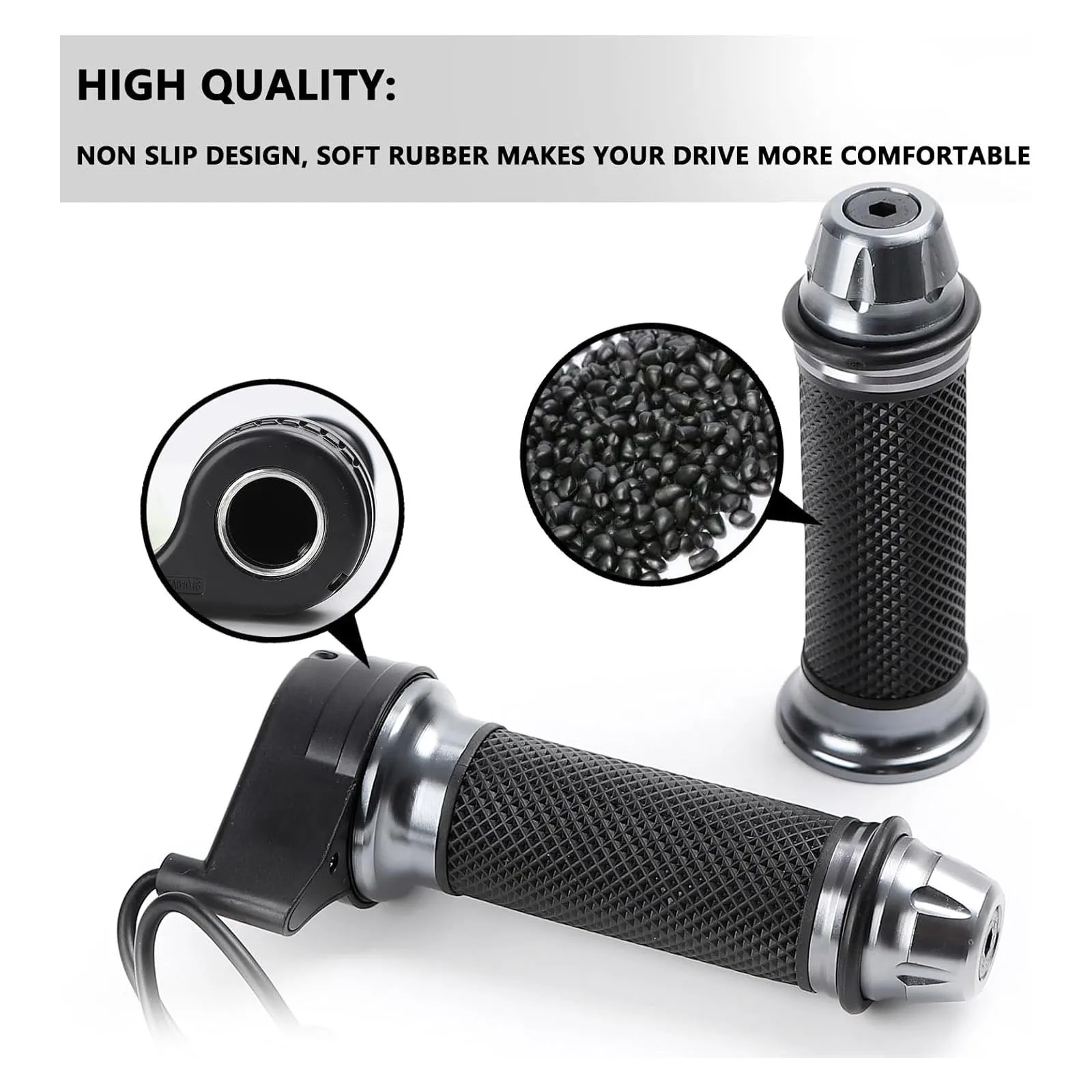 Pegangan Sepeda 7/8 Inci 22Mm Pegangan Tangan Sepeda Motor Pegangan Tangan untuk Aprilia Victory Yamaha BMW Ducati Honda Suzuki Kawasaki