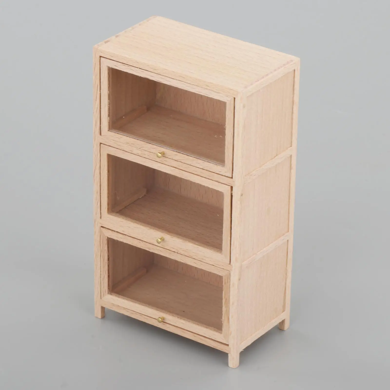1:12 poppenhuis houten boekenkast meubilair drie verdiepingen boekenplank speelgoed voor thuis