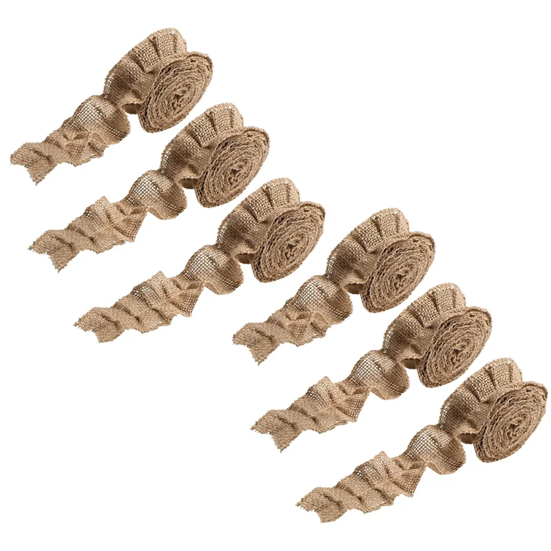 Farmhouse Style Ruffled Bulletin Board Border Strips- 6 Rolls Of Burlap For Classroom Decoration