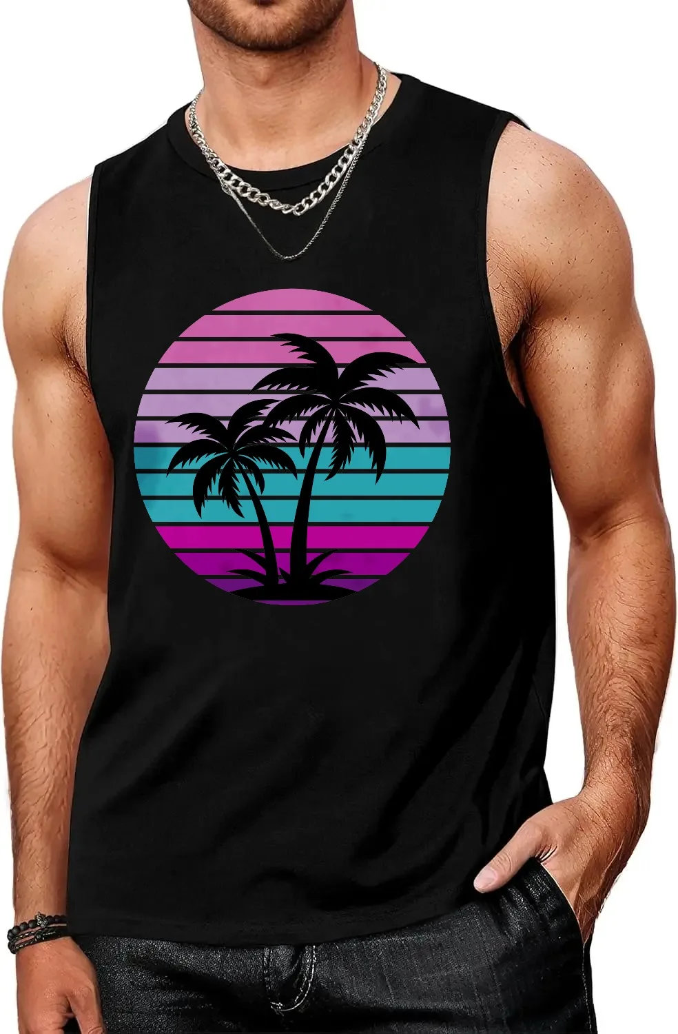 Men's Tank Top 2026 Summer Y2k tops football round neck sports Quick Dry Solid color Polyester Thin tank tops Men's clothing