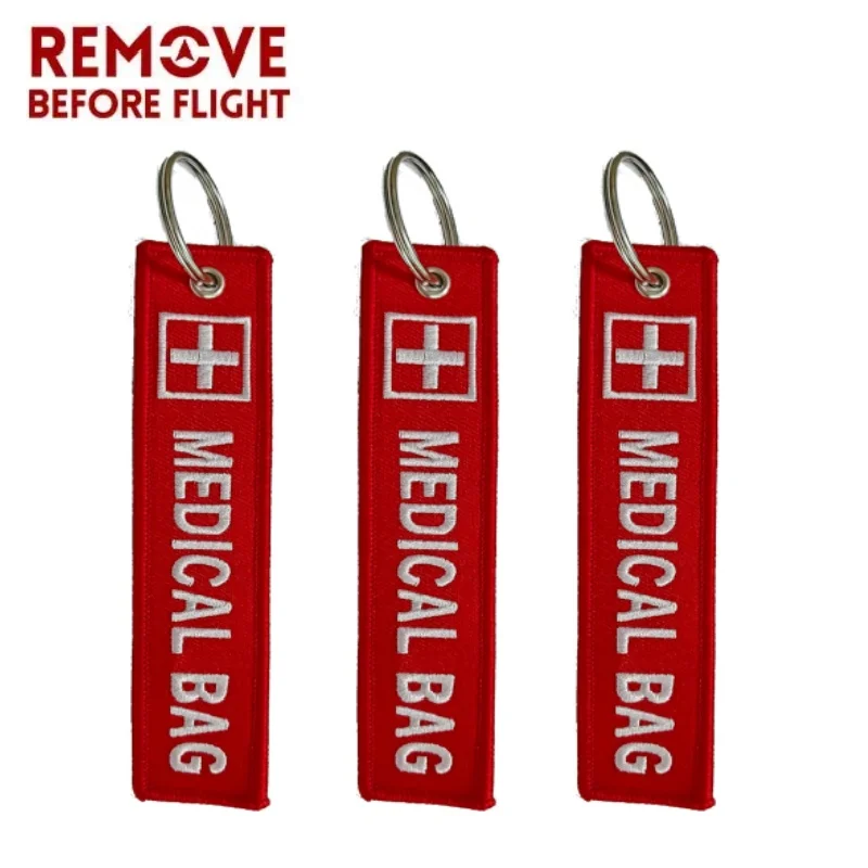 Medical Bag Embroidery Keychain Key Fobs For Motorcycles Cars Tags Key Ring Accessories Jewelry Chaveiro Gifts 2PCS 3PCS 4PCS