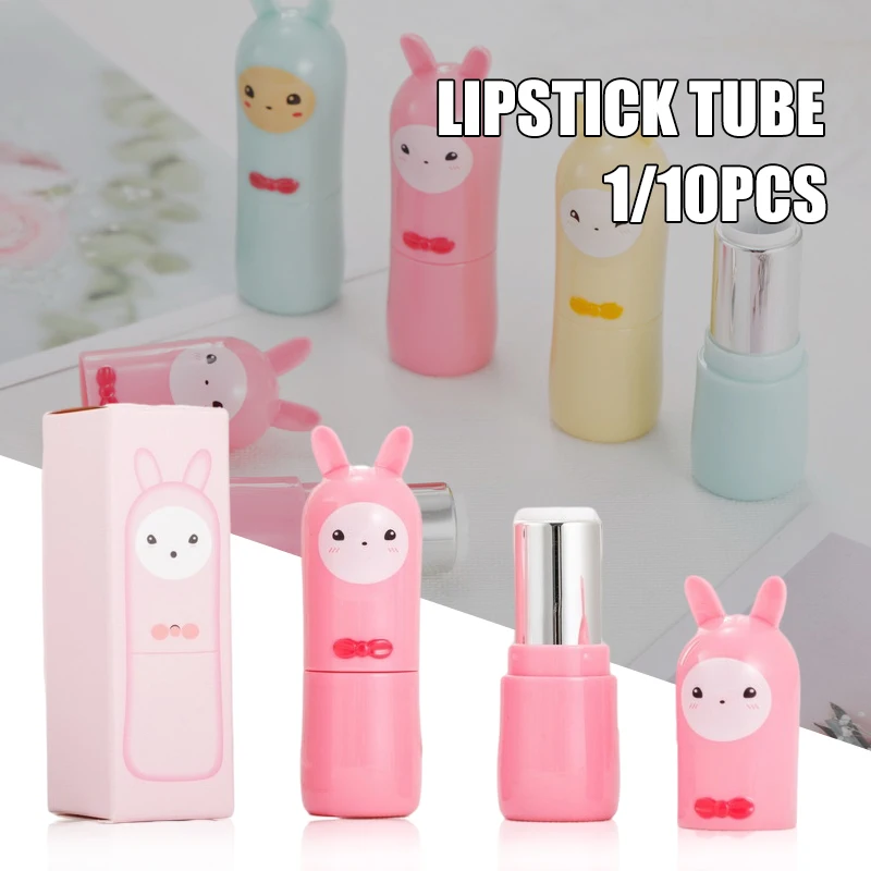 Cute Cartoon Alpaca Batom Tubos Vazios, Lip Balm Containers, Recarregáveis para DIY, Amostra De Batom Cosmético Caseiro, 12.1mm