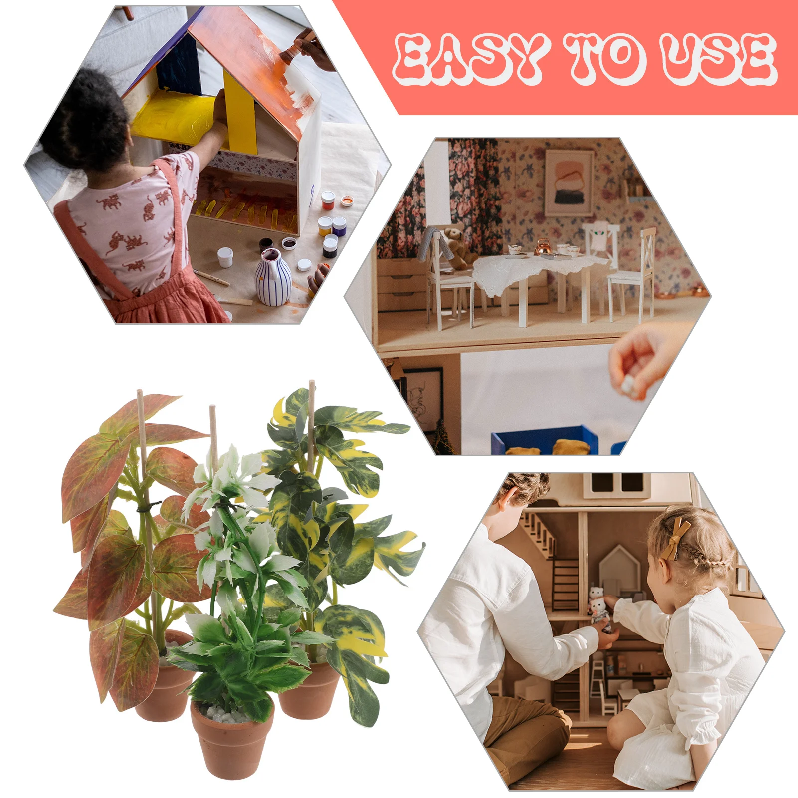 Plantas en macetas en miniatura para casa de muñecas, decoración realista de bonsái, vegetación falsa para el hogar, mesa de oficina, Mini accesorios de jardín, 3 uds.