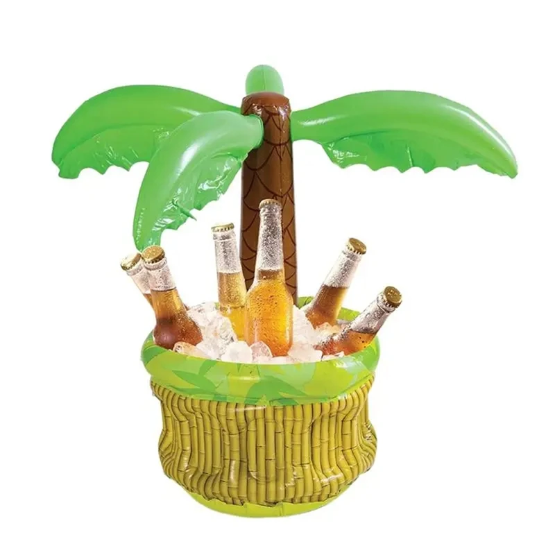 Inflatable Drink Cooler Large Capacity Ice Bucket In Coconut Tree Design Inflatable Cooler For Indoor Outdoor Summer