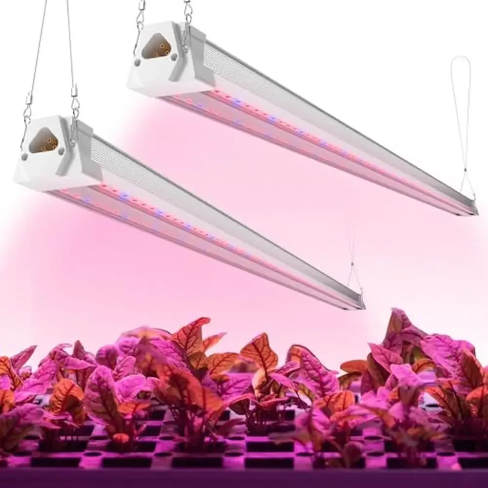 2-Pack 4FT LED Grow Light 40W 250W Equivalent Full Spectrum Indoor Plants Red Blue 660nm 460nm Linkable Plant Growth Accelerator