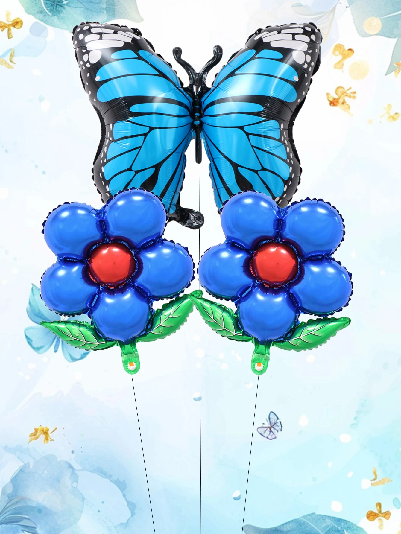 مجموعة بالونات الفراشة لتزيين الحفلات ، ورقة الشجر والزهور ، الزفاف وأعياد الميلاد ، 3 *