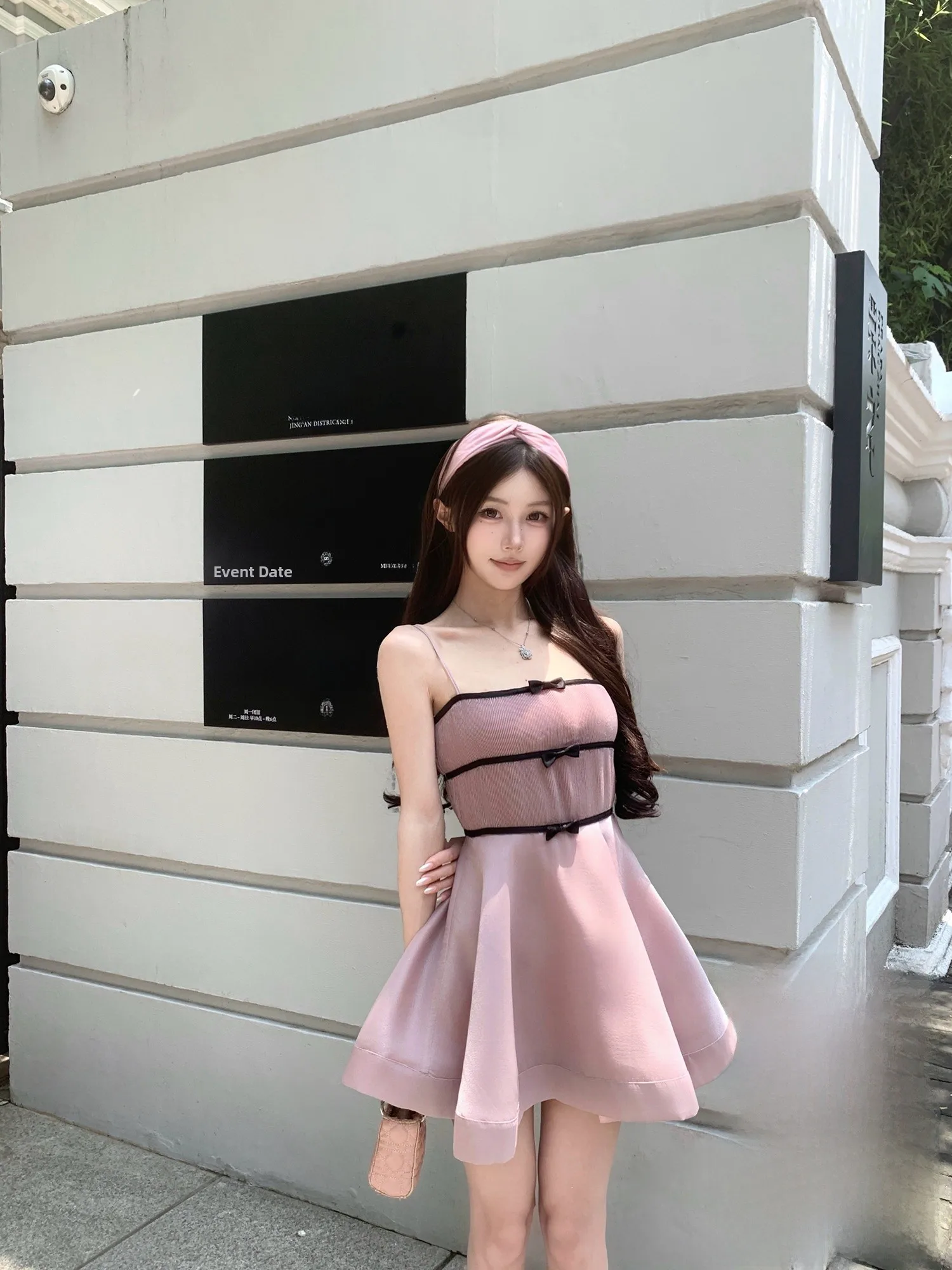 

Kubiliv Gentle Color Blo Knot A-Line Puffy ort Dr Летнее платье с высокой талией и бретельками Pure Color Dr