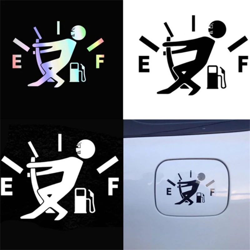 Creativo divertente Auto tirare serbatoio carburante puntatore vinile riflettente adesivo decalcomania Car Styling Sticker decalcomania Auto decorazione esterna