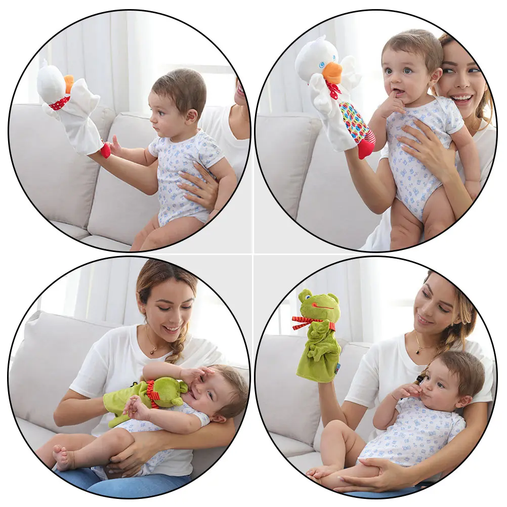 

2pcs Hand Puppet Animal Cartoon Kids Educational Playthings Interactive Parent-Child Bonding Gift For Baby Storytelling Learning