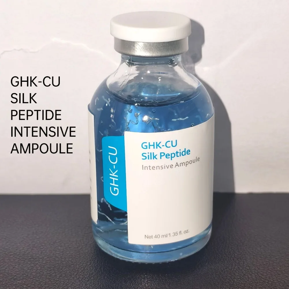 

40ml GHK-CU Silk Peptide Injection Intensive Ampoule Anti-aging Firm Korean Essence Reducing Fine Lines Blue PDRN Collagen Serum