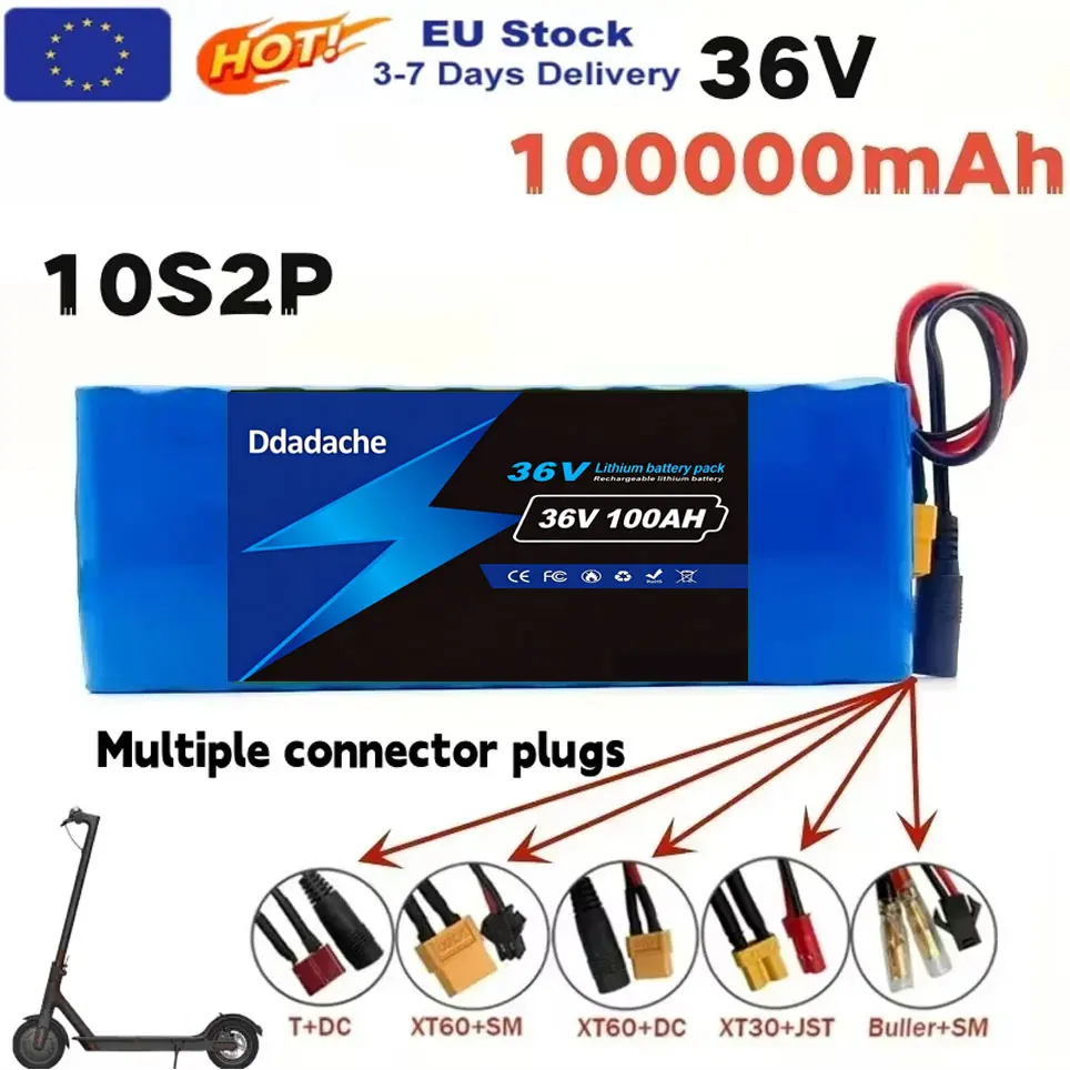 36V 100000mAh 36v batterie de Scooter électrique Lithium Scooter électrique 500W batterie de Scooter électrique 36v 10s2p batterie